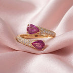Diamond Pink Sapphire in 14K Yellow Gold