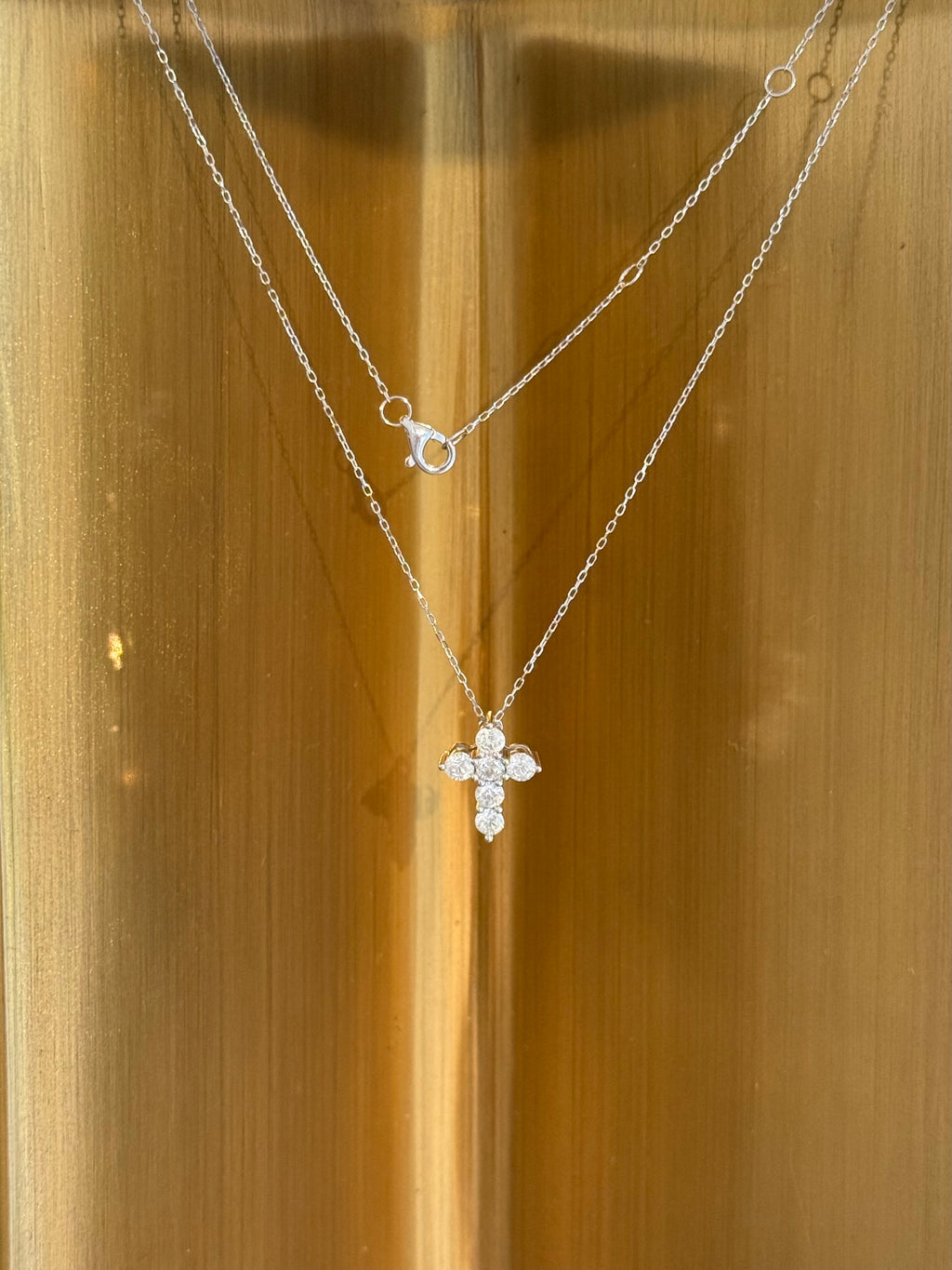 Diamond Cross Pendant Necklace in 14K White Gold – 0.75 CTW Natural Diamonds