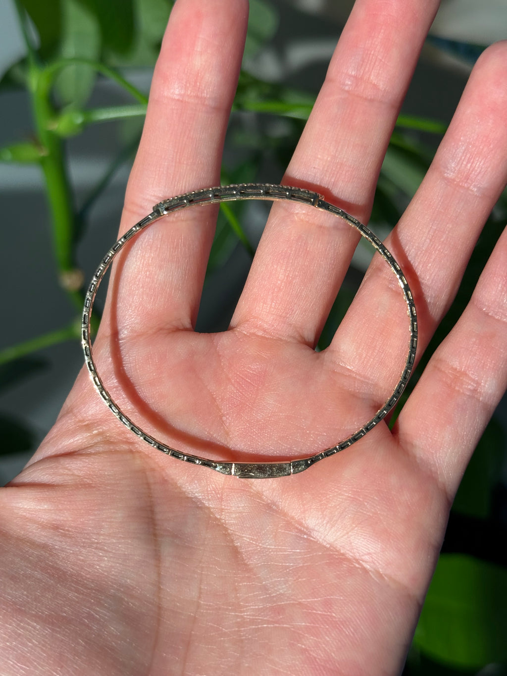 Geometric Flexible Diamond Bangle Bracelet in 14K Yellow Gold – 0.46 CTW Natural Diamonds