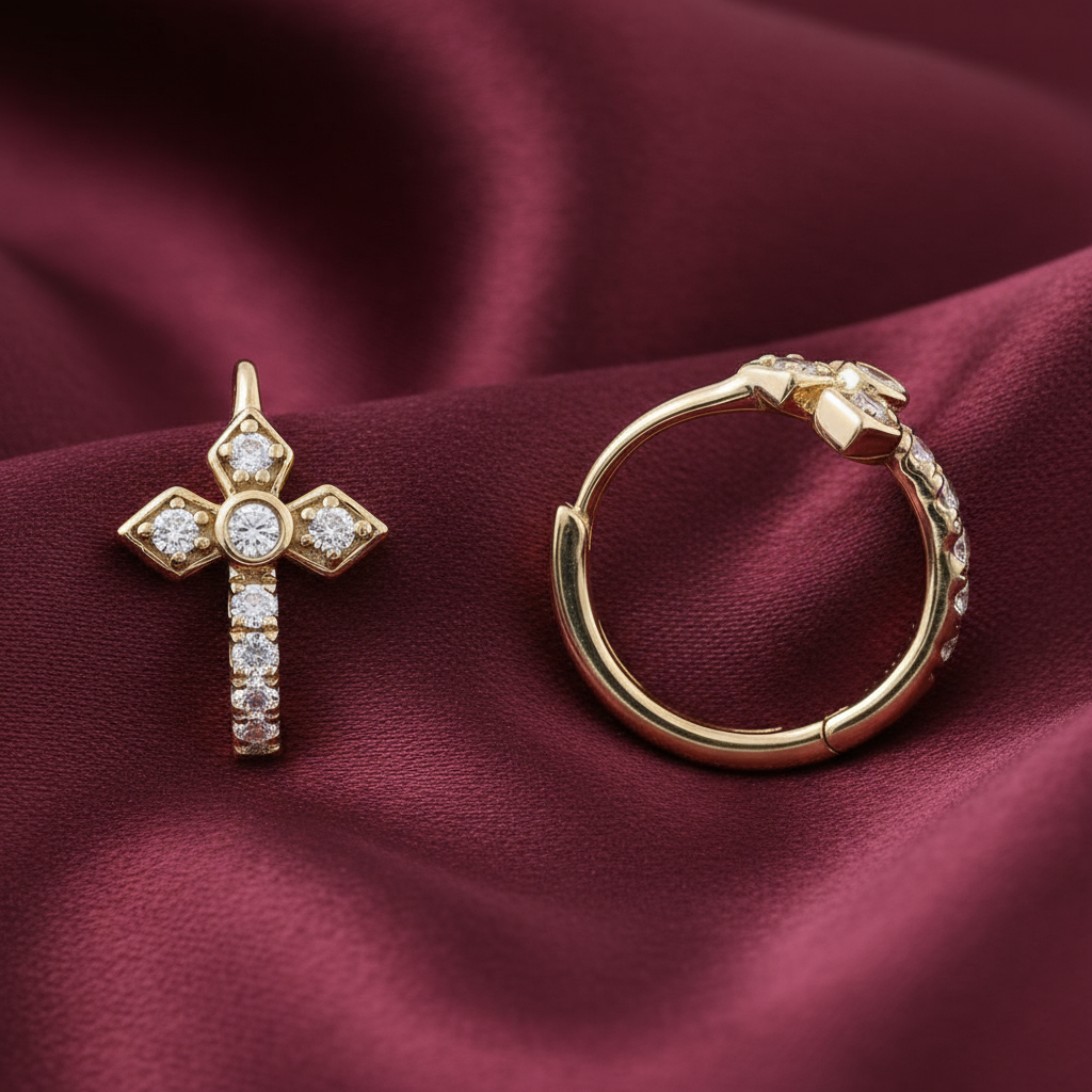 Diamond Hoop Earrings in 14K Yellow Gold