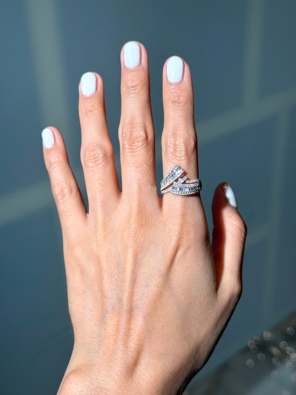 Abanico Diamond Ring in 14K White Gold