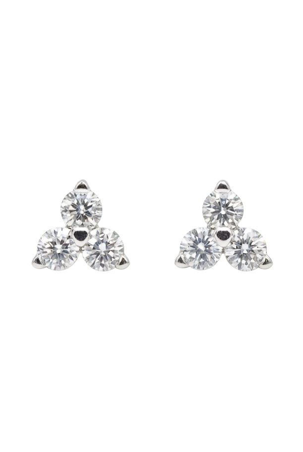 Trio Diamond Stud Earrings in 14K White Gold – 1.19 CTW Statement Jewelry