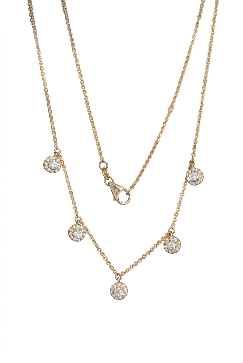 Dangle Diamond Necklace in 14K Yellow Gold – 0.65 CTW Everyday Elegance