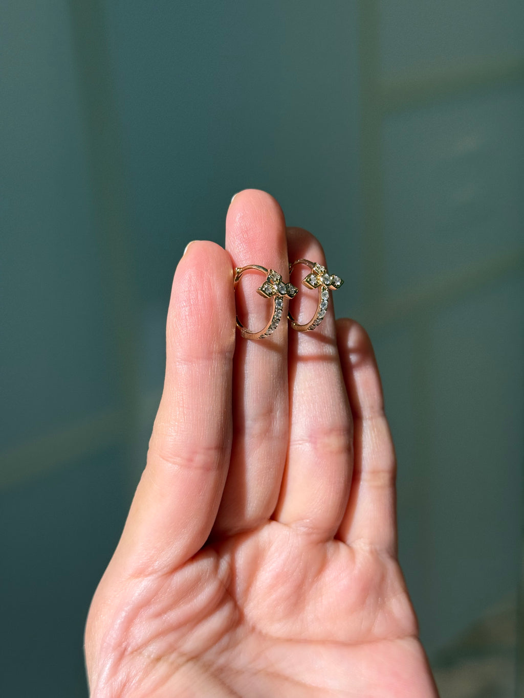 Diamond Hoop Earrings in 14K Yellow Gold