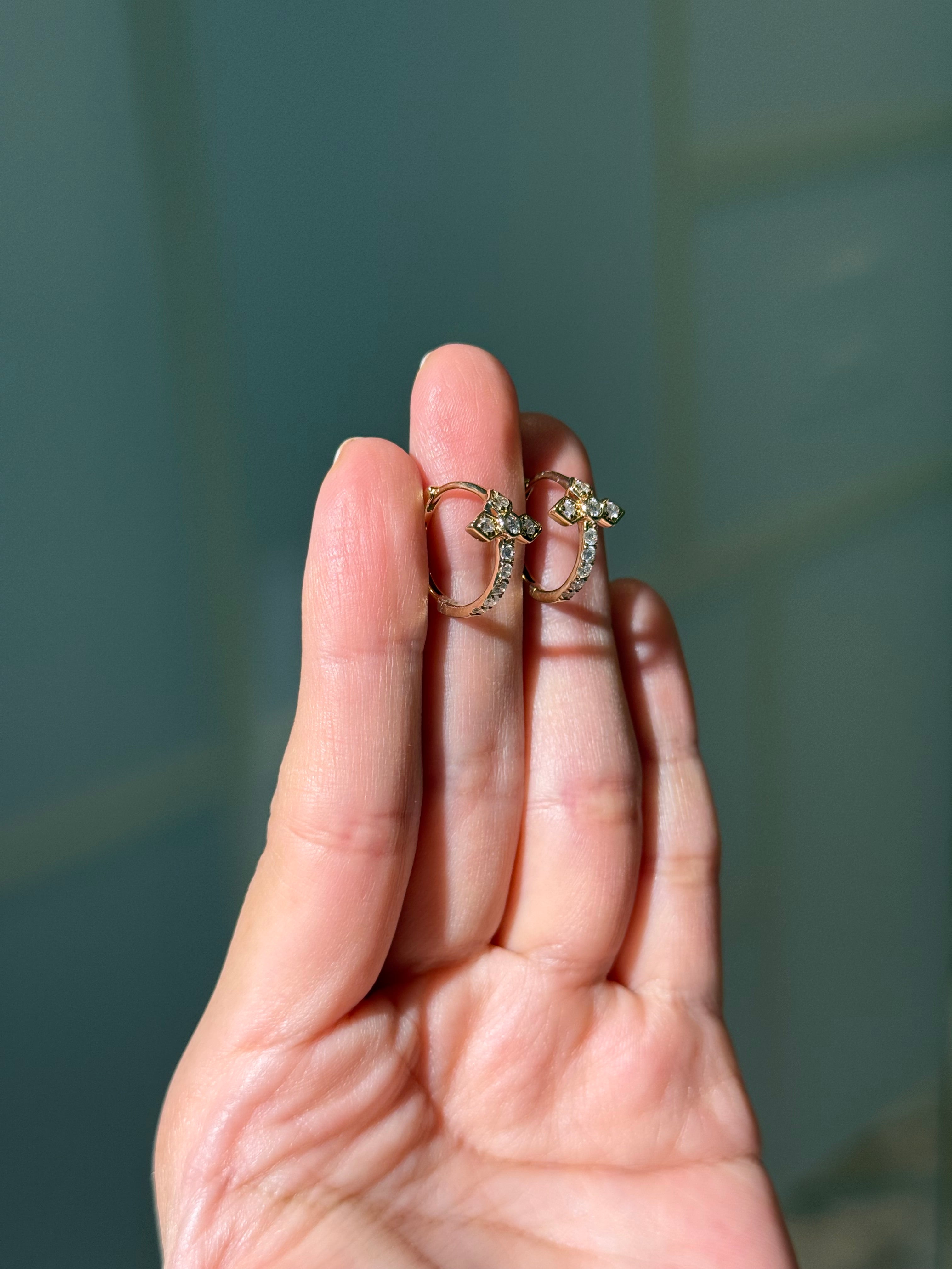 Diamond Hoop Earrings in 14K Yellow Gold