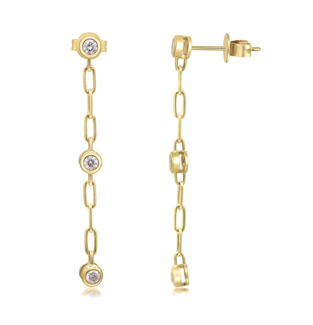 Drop Diamond Earrings in 14k Yellow Gold