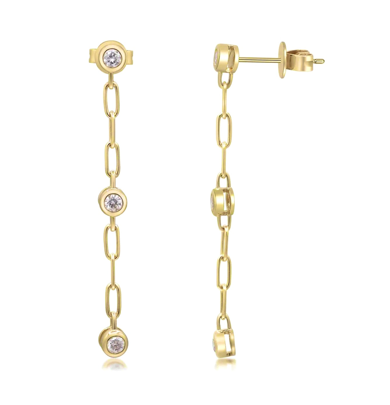 Drop Diamond Earrings in 14k Yellow Gold