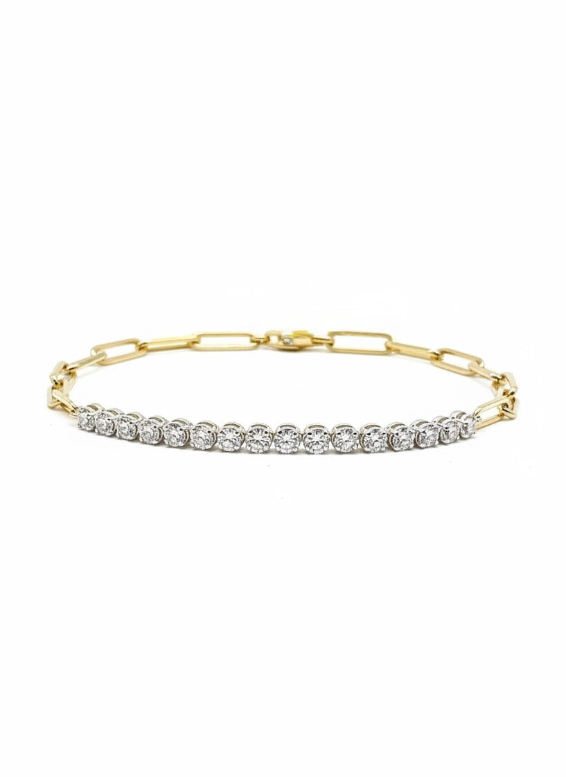 Buttercup Diamond Tennis Bracelet in 14K Two-Tone Gold – Fine Jewelry Essential
