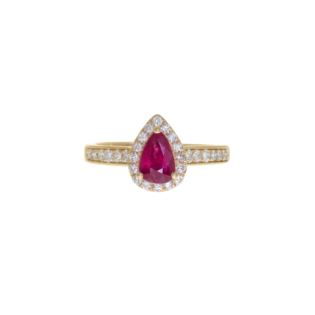 Diamond Ruby Ring in 14K Yellow Gold