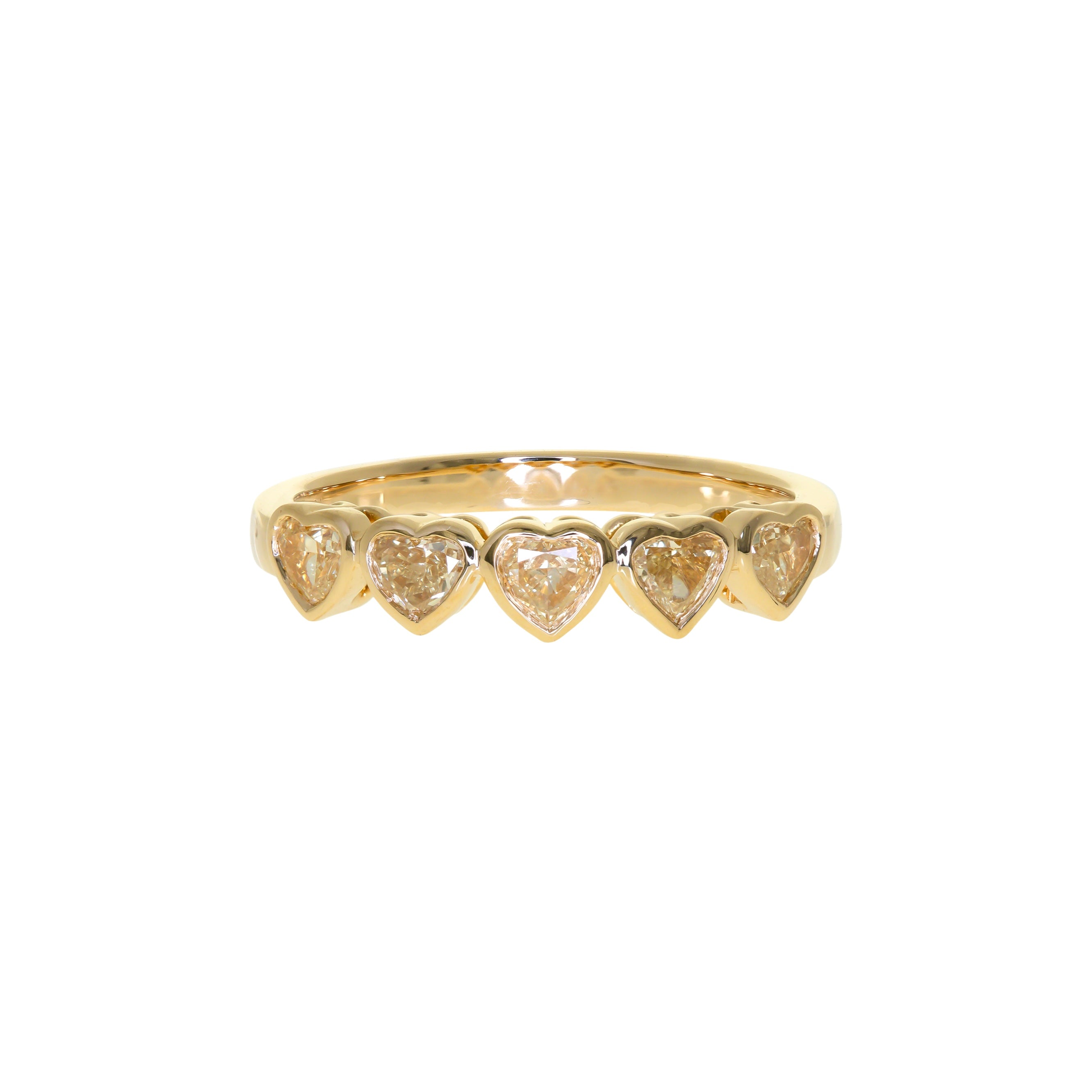 Heart Shape Yellow Diamond Ring in 18K Yellow Gold