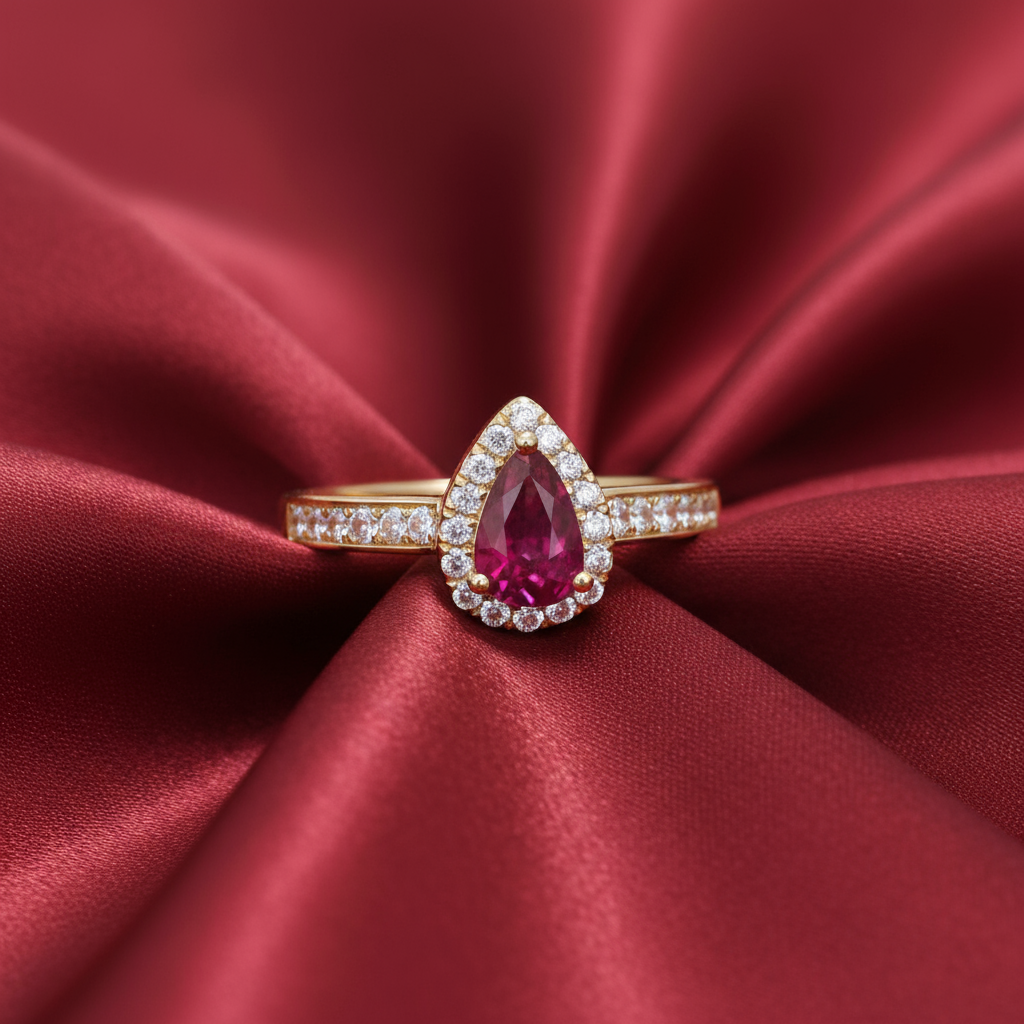 Diamond Ruby Ring in 14K Yellow Gold