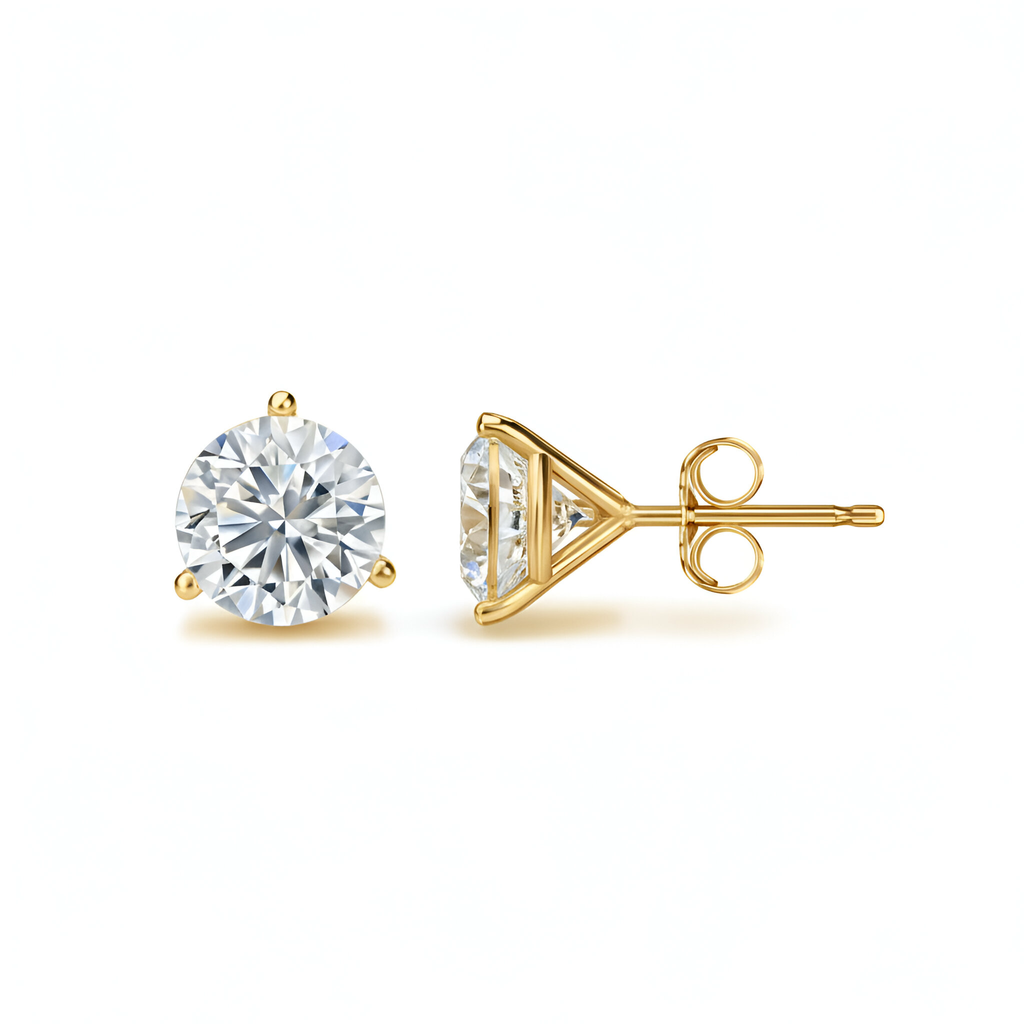 Lab-Grown Diamond Martini Stud Earrings 4.00 CTW (F/VS1) in 14K Yellow Gold