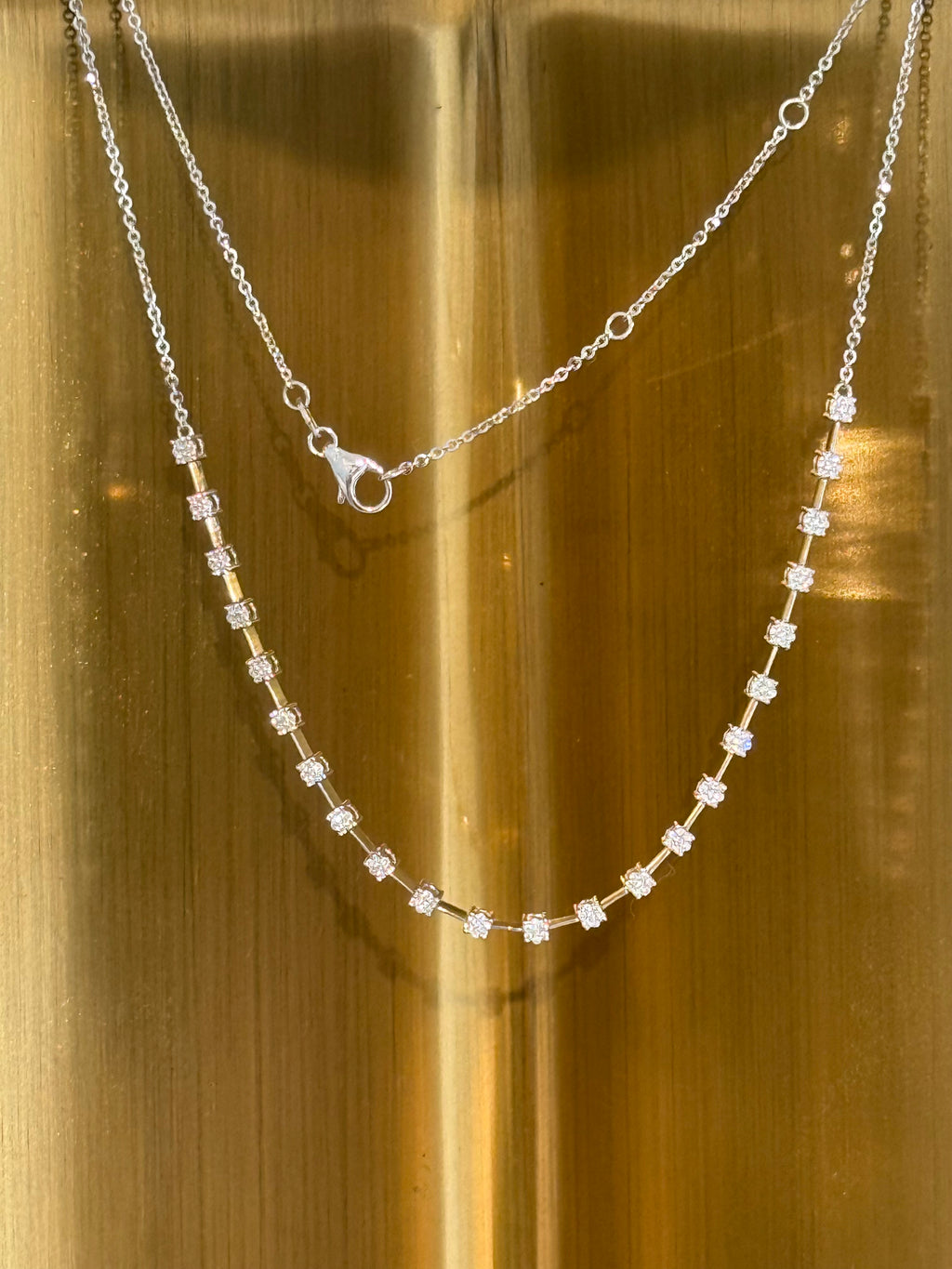 Diamond Tennis Style Necklace in 14K White Gold – 0.50 CTW Everyday Elegance