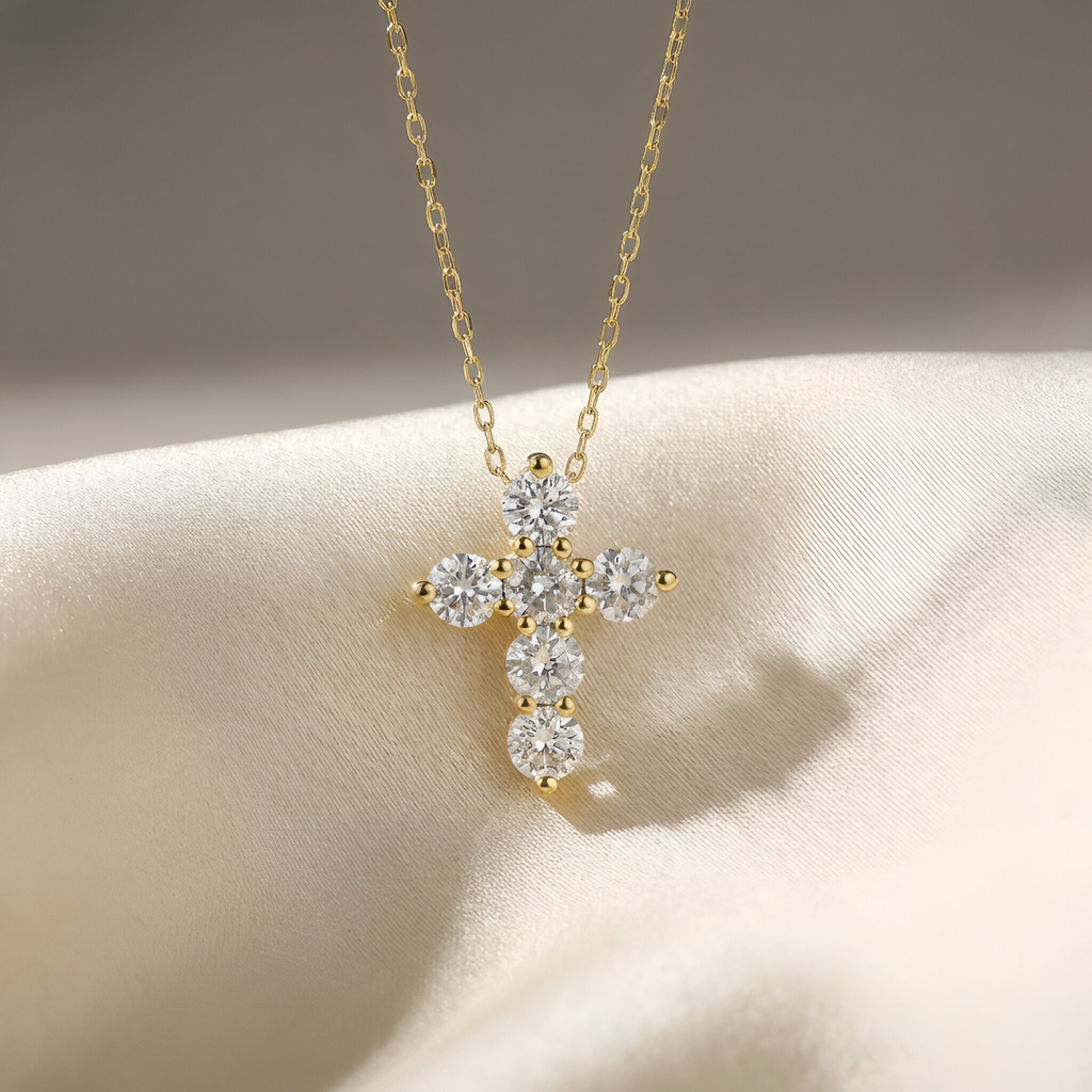 Diamond Cross in 14K Yellow Gold