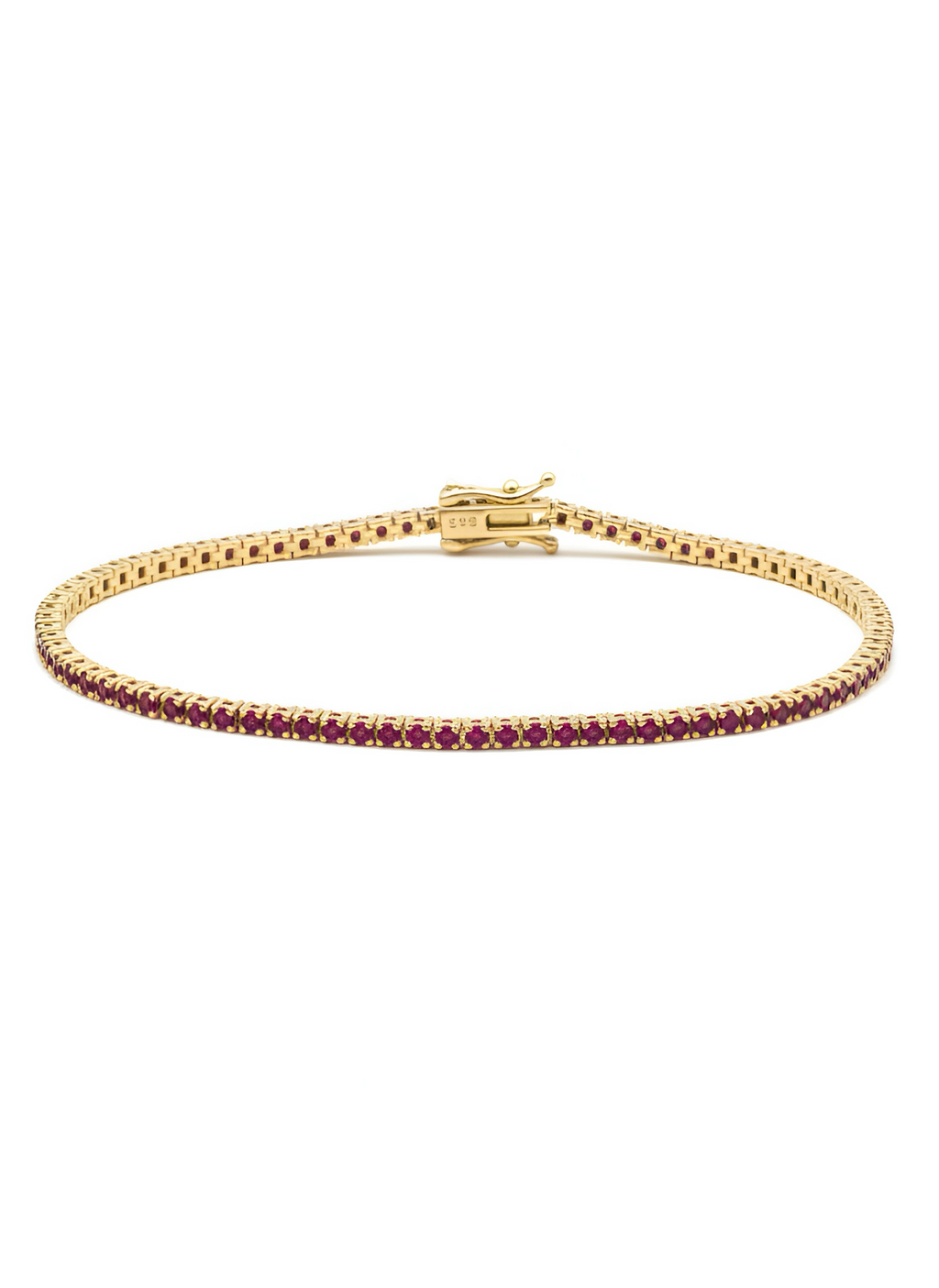 Ruby Tennis Bracelet in 14K Yellow Gold – Elegant Fine Jewelry