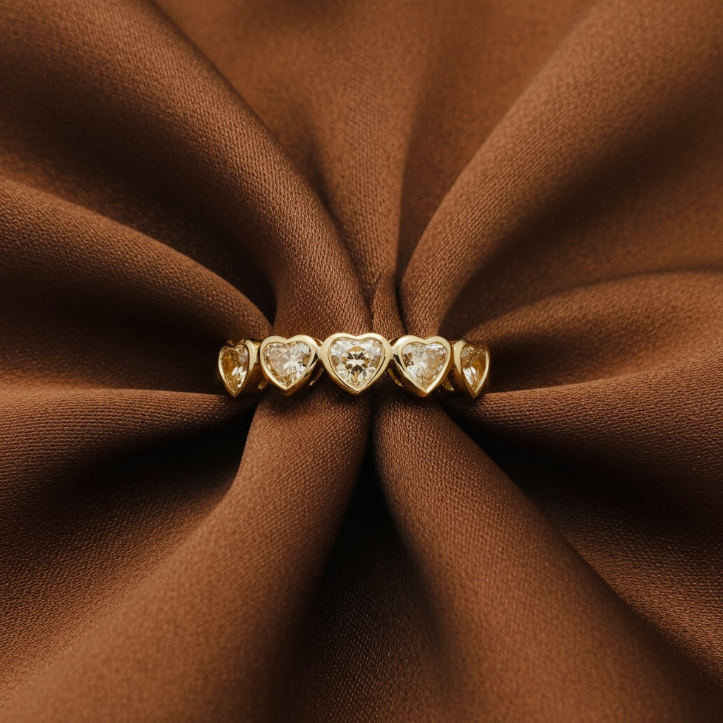 Heart Shape Yellow Diamond Ring in 18K Yellow Gold