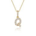 Diamond Initial “Q” Necklace in 14K Yellow Gold – 0.12 CTW Natural Diamonds