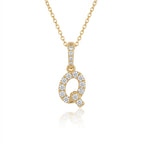 Diamond Initial “Q” Necklace in 14K Yellow Gold – 0.12 CTW Natural Diamonds
