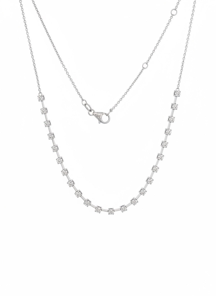 Diamond Tennis Style Necklace in 14K White Gold – 0.50 CTW Everyday Elegance