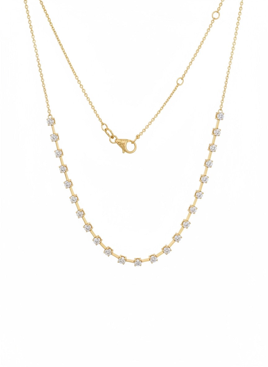 Diamond Tennis Style Necklace in 14K Yellow Gold – 0.50 CTW Everyday Elegance