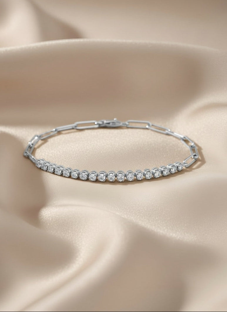 Buttercup Diamond Tennis Bracelet in 14K White Gold – Everyday Luxury