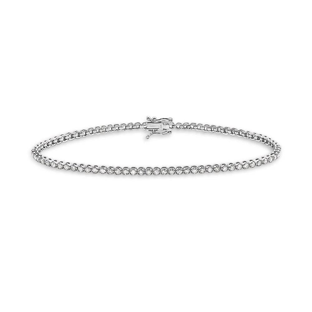 Diamond Tennis Bracelet Buttercup 1ctw in 14K White Gold