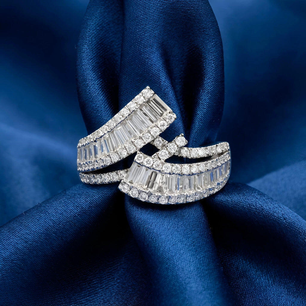 Abanico Diamond Ring in 14K White Gold