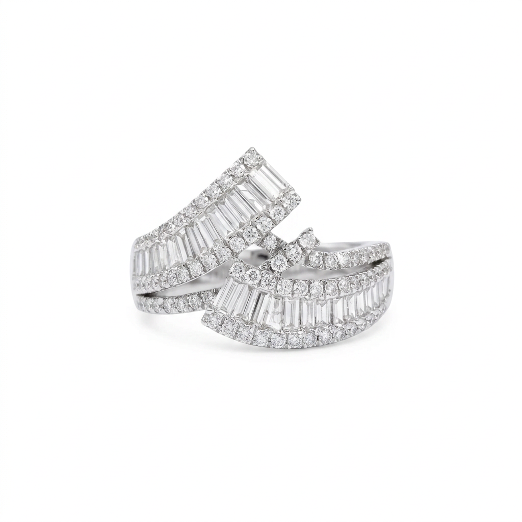 Abanico Diamond Fan Ring in 14K White Gold – 1.00 CTW Fine Jewelry
