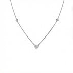 Heart Shape Diamond Necklace on 18K White Gold