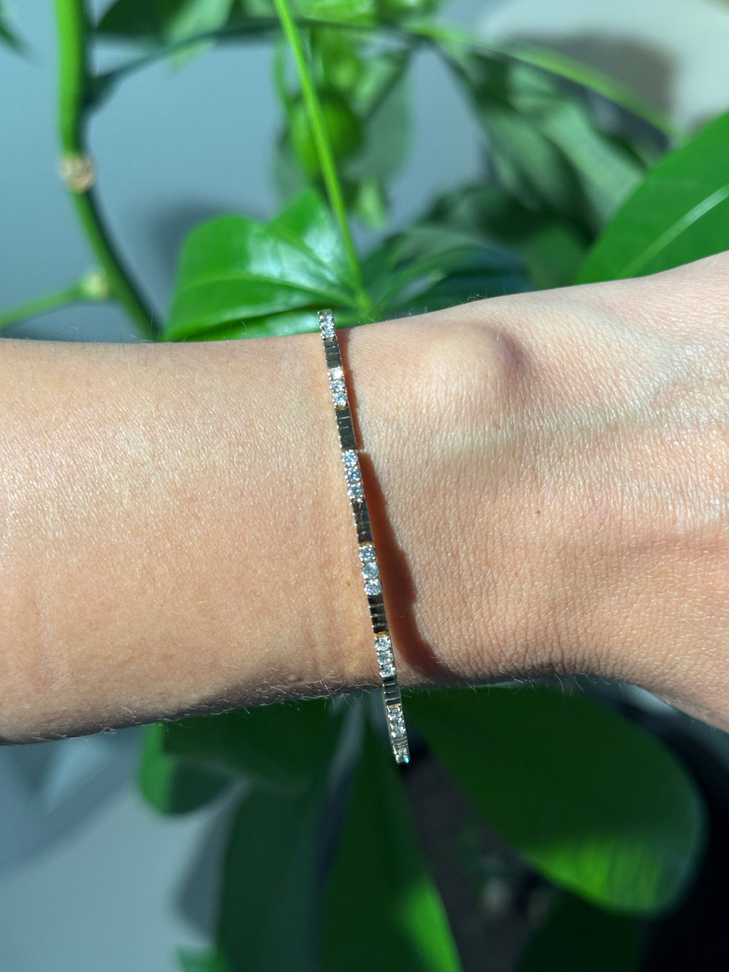 Flexible Diamond Bangle Bracelet in 14K Yellow Gold – 0.51 CTW Natural Diamonds