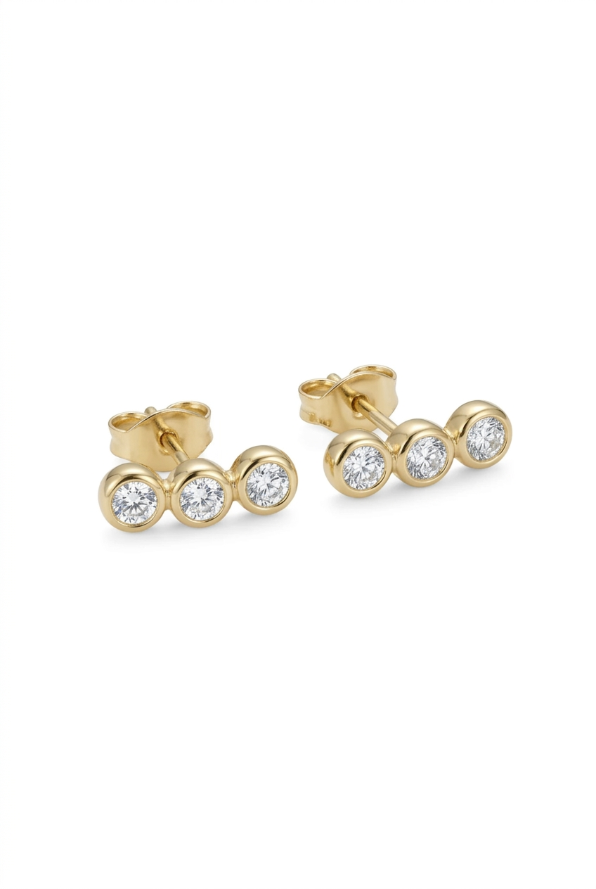 Bezel Set Diamond Ear Crawler Earrings in 18K Yellow Gold – 0.31 CTW Fine Jewelry