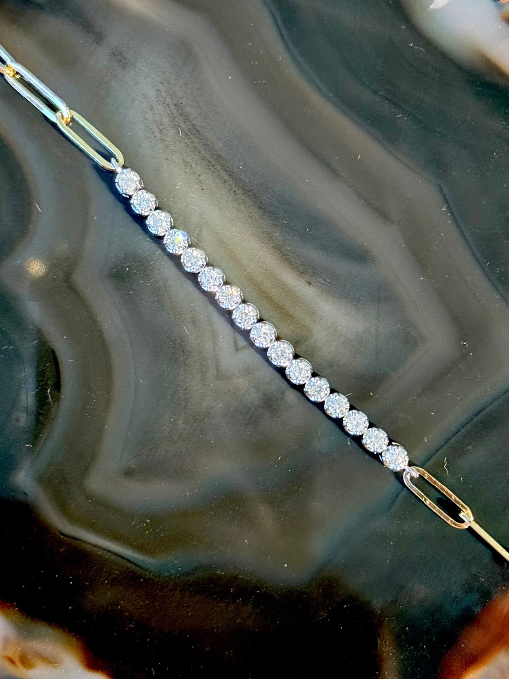 Buttercup Diamond Tennis Bracelet in 14K Two-Tone Gold – Fine Jewelry Essential