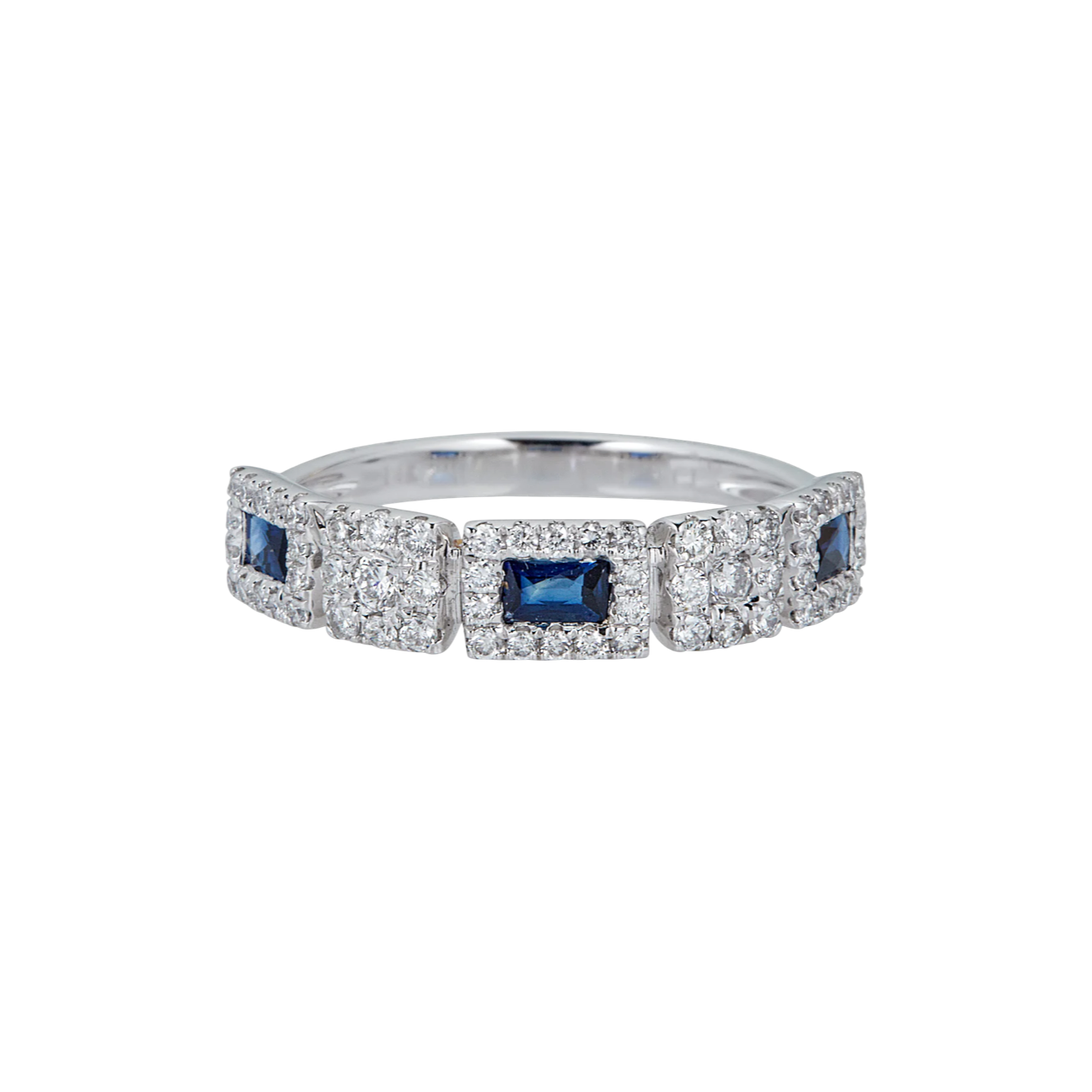 Diamond Sapphire Ring in 14k White Gold