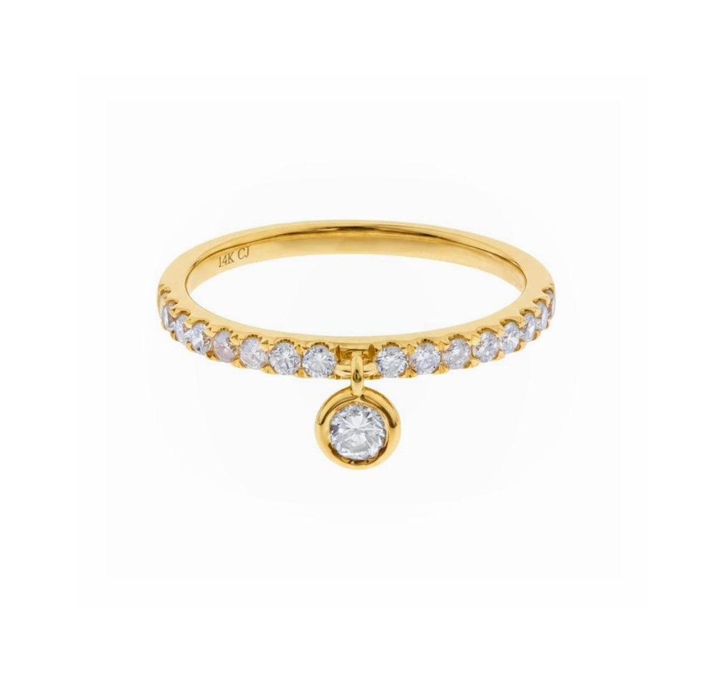 Dangling Diamond Ring in 18K Yellow Gold