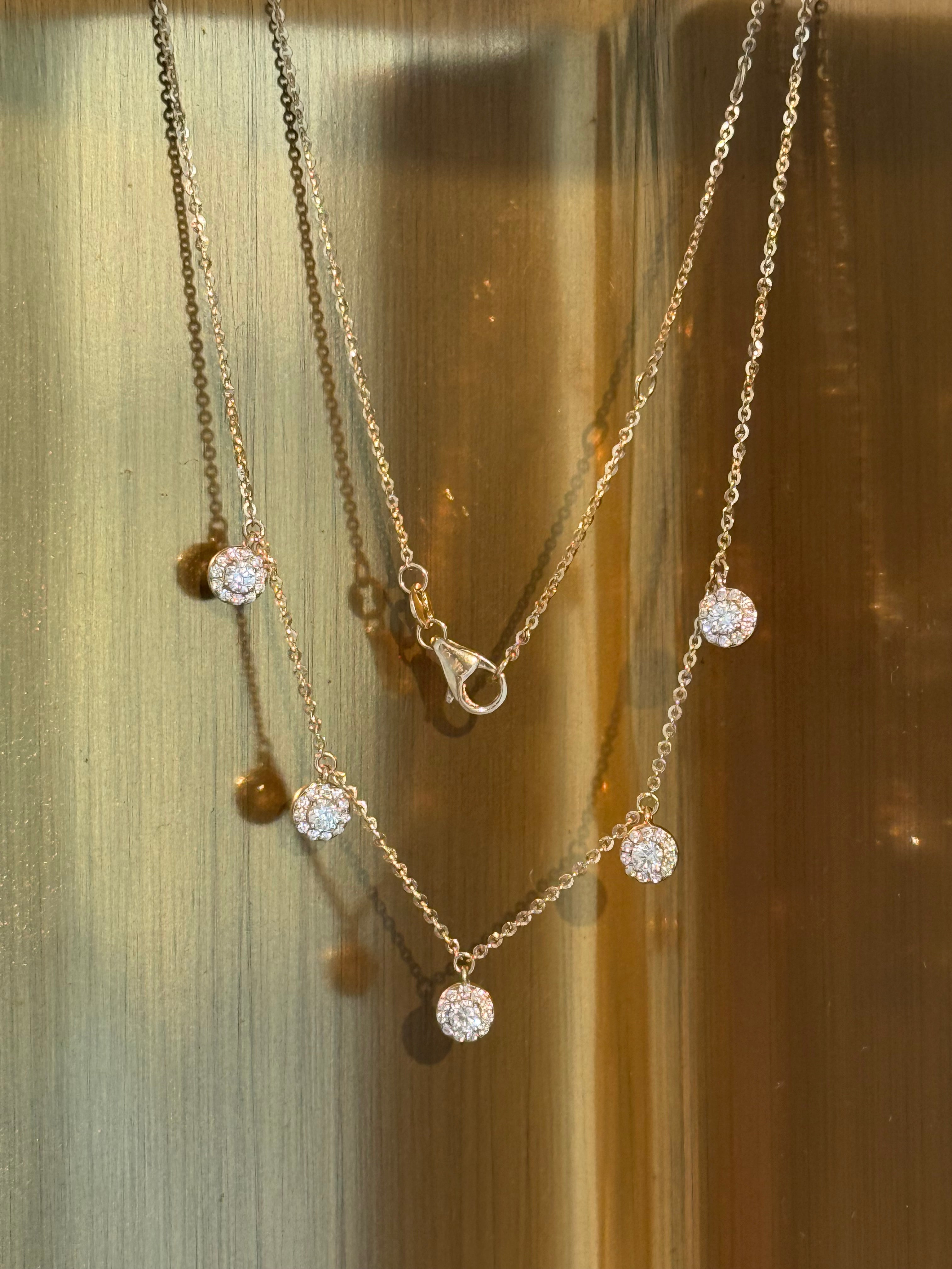 Dangle Diamond Necklace in 14K Yellow Gold – 0.65 CTW Everyday Elegance