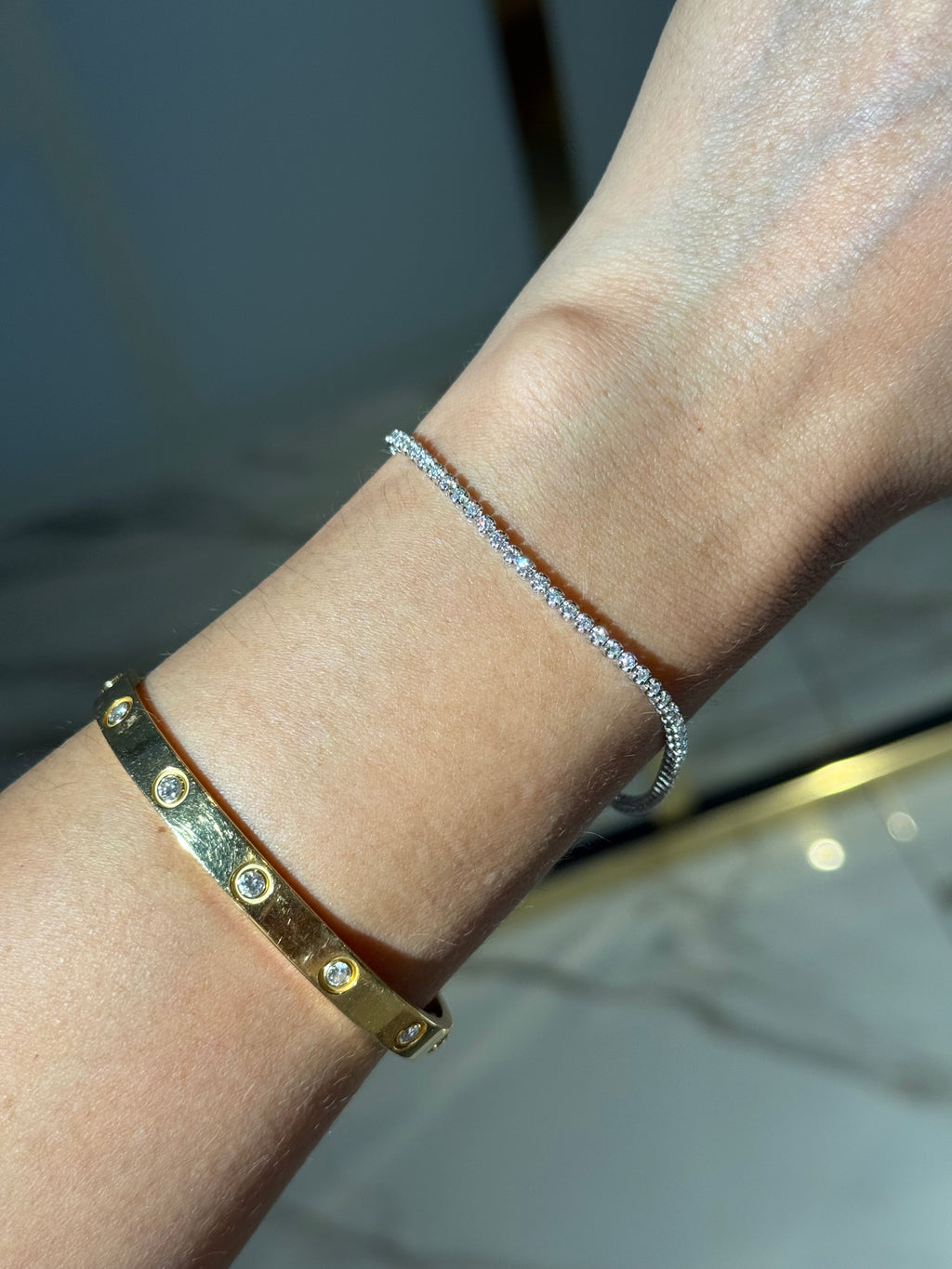 Diamond Tennis Bracelet Buttercup 1ctw in 14K White Gold