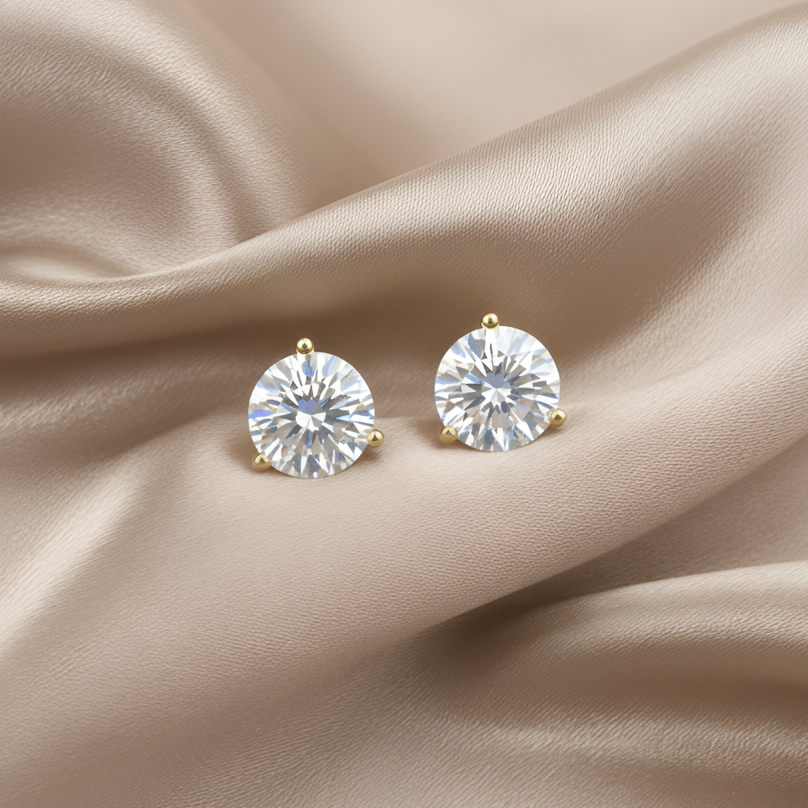 Lab-Grown Diamond Martini Stud Earrings 4.00 CTW (F/VS1) in 14K Yellow Gold