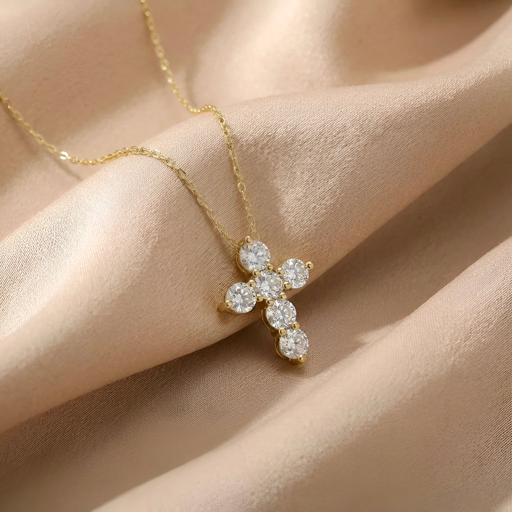 Diamond Cross in 14K Yellow Gold