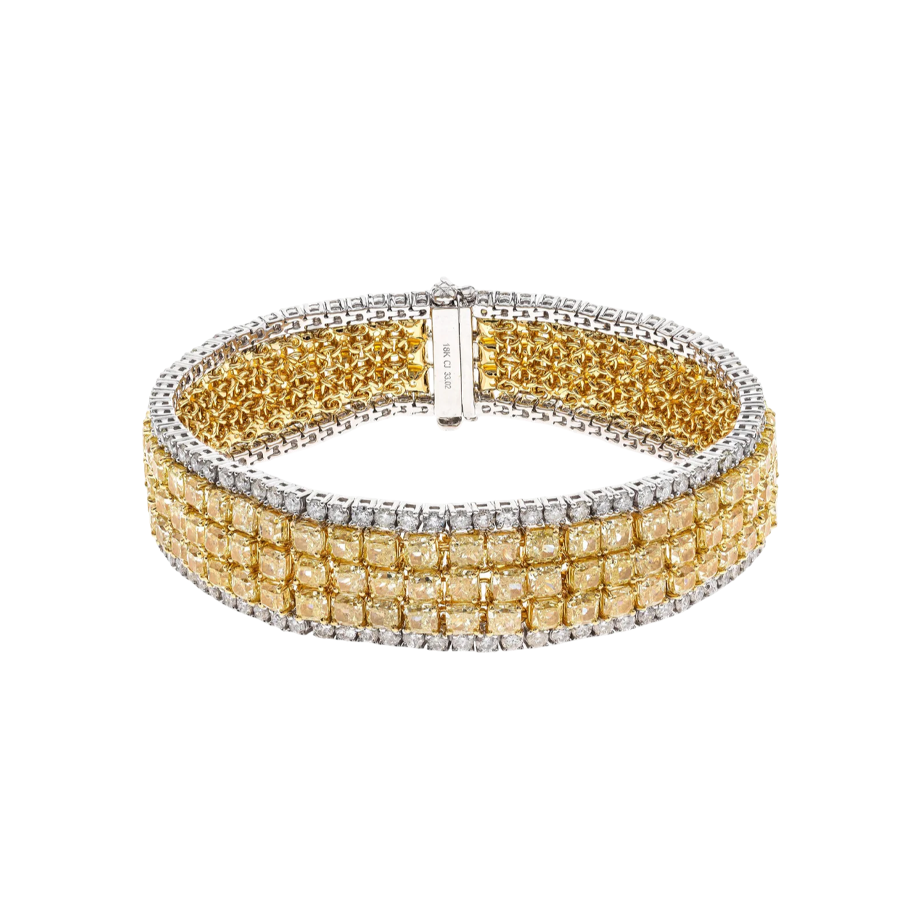 Yellow and White Diamond Cocktail Bracelet in 18K Two Tone Gold