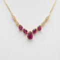 Ruby Diamond Necklace in 14K Yellow Gold