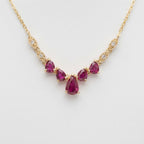 Ruby Diamond Necklace in 14K Yellow Gold