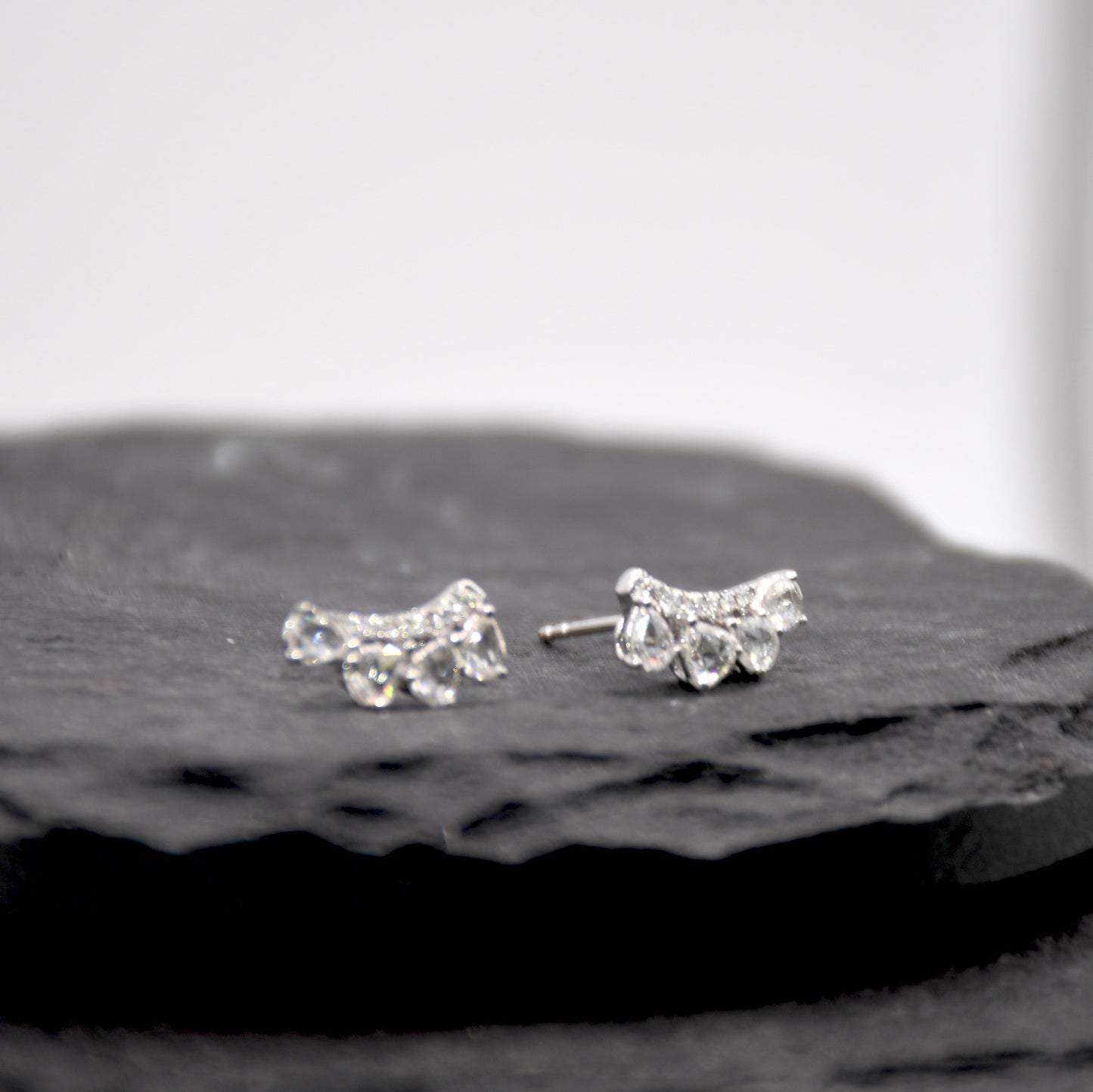 Diamond Crawler Earrings 18k White Gold