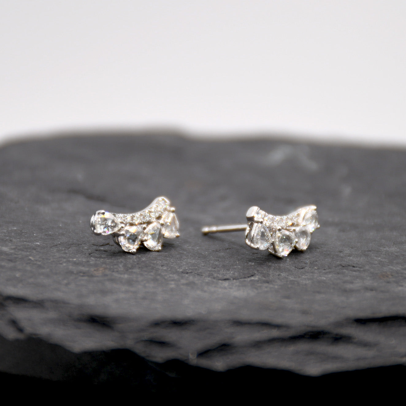 Diamond Crawler Earrings 18k White Gold