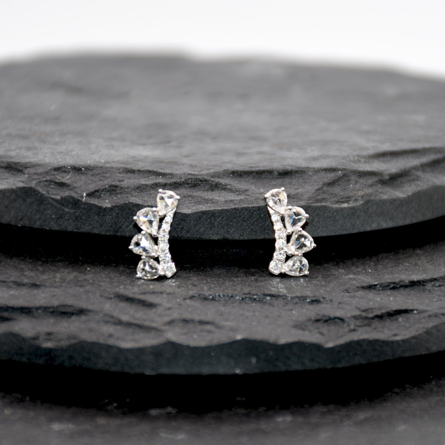 Diamond Crawler Earrings 18k White Gold