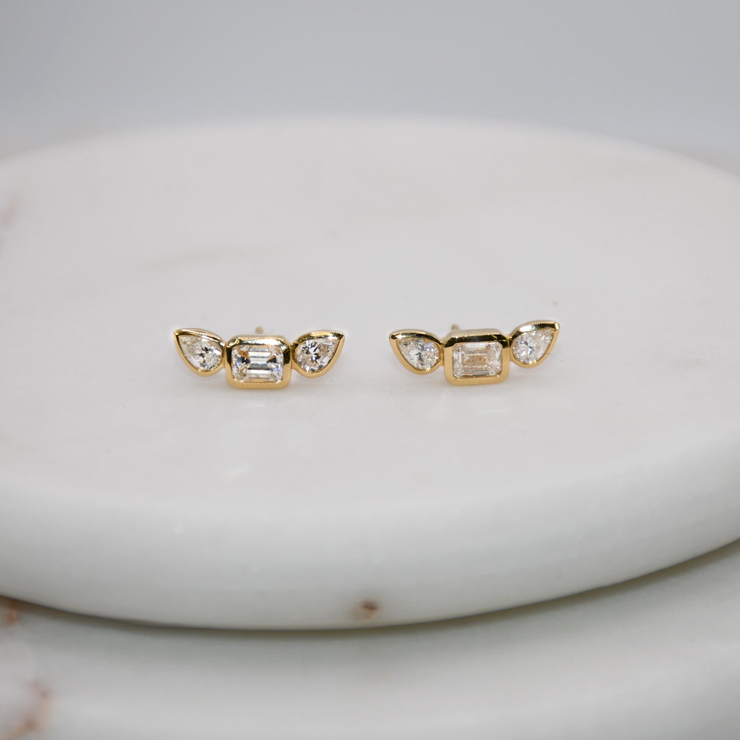 Diamond Stud Earrings 18k Yellow Gold