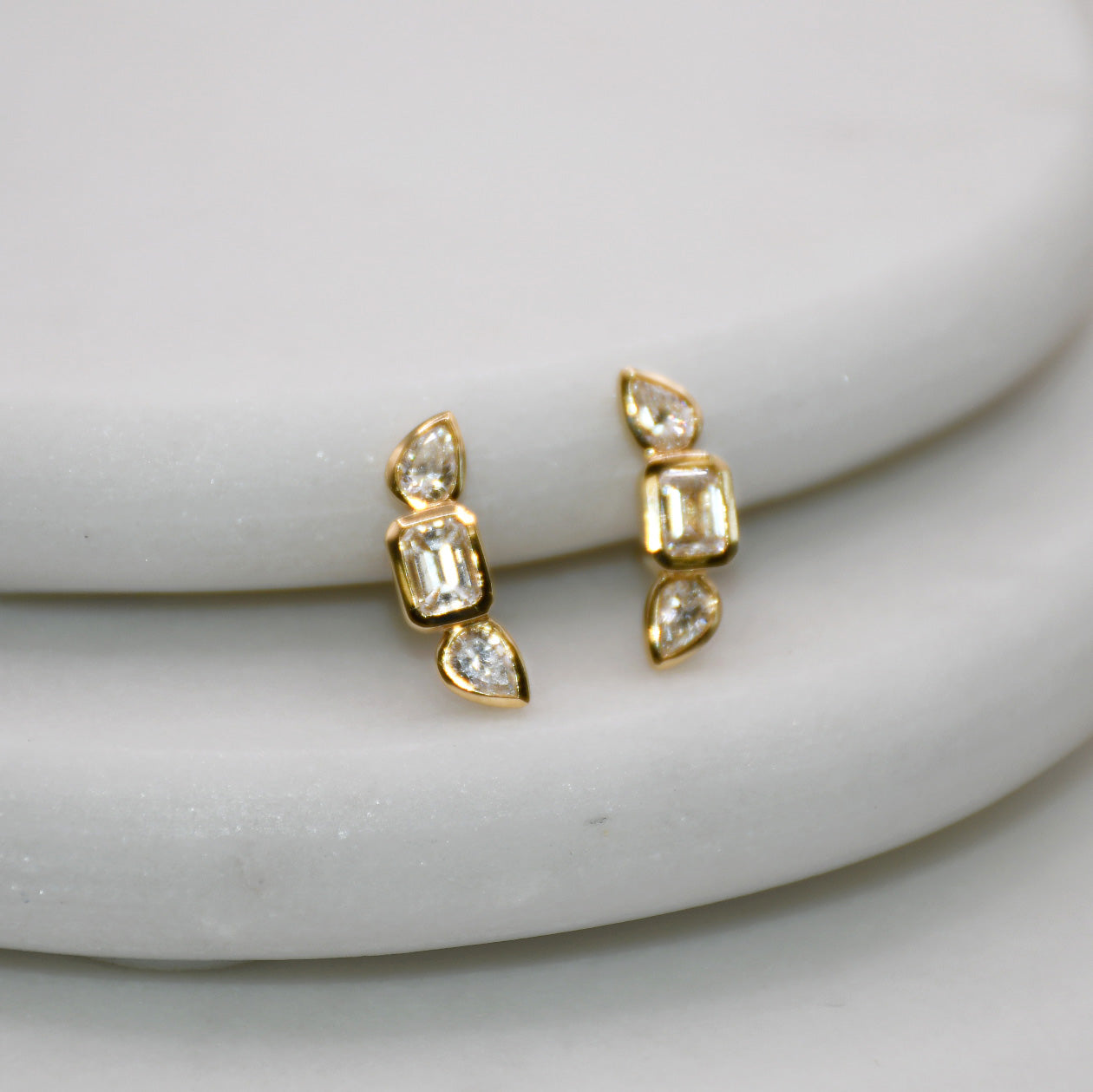 Diamond Stud Earrings 18k Yellow Gold