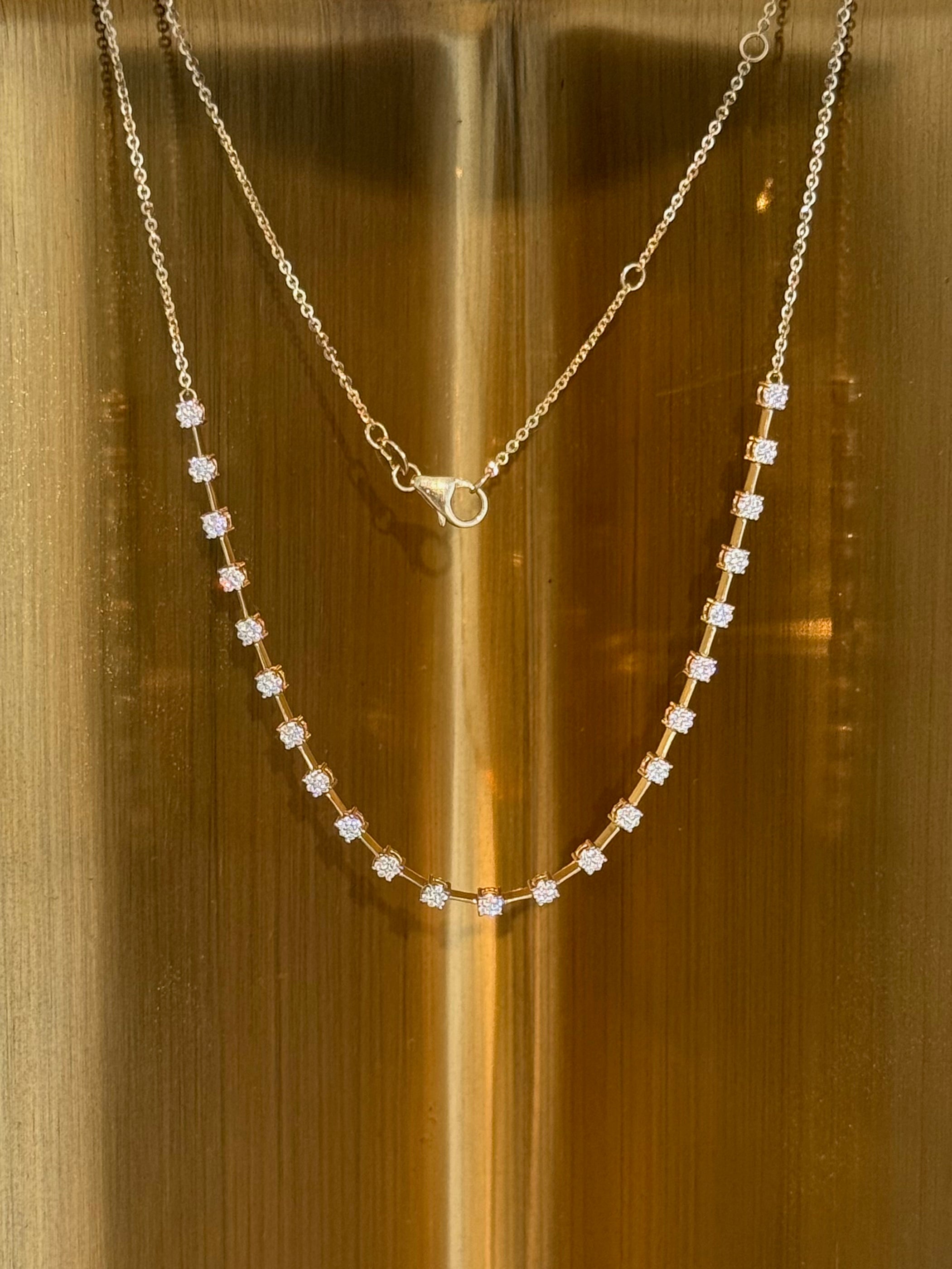 Diamond Tennis Style Necklace in 14K Yellow Gold – 0.50 CTW Everyday Elegance