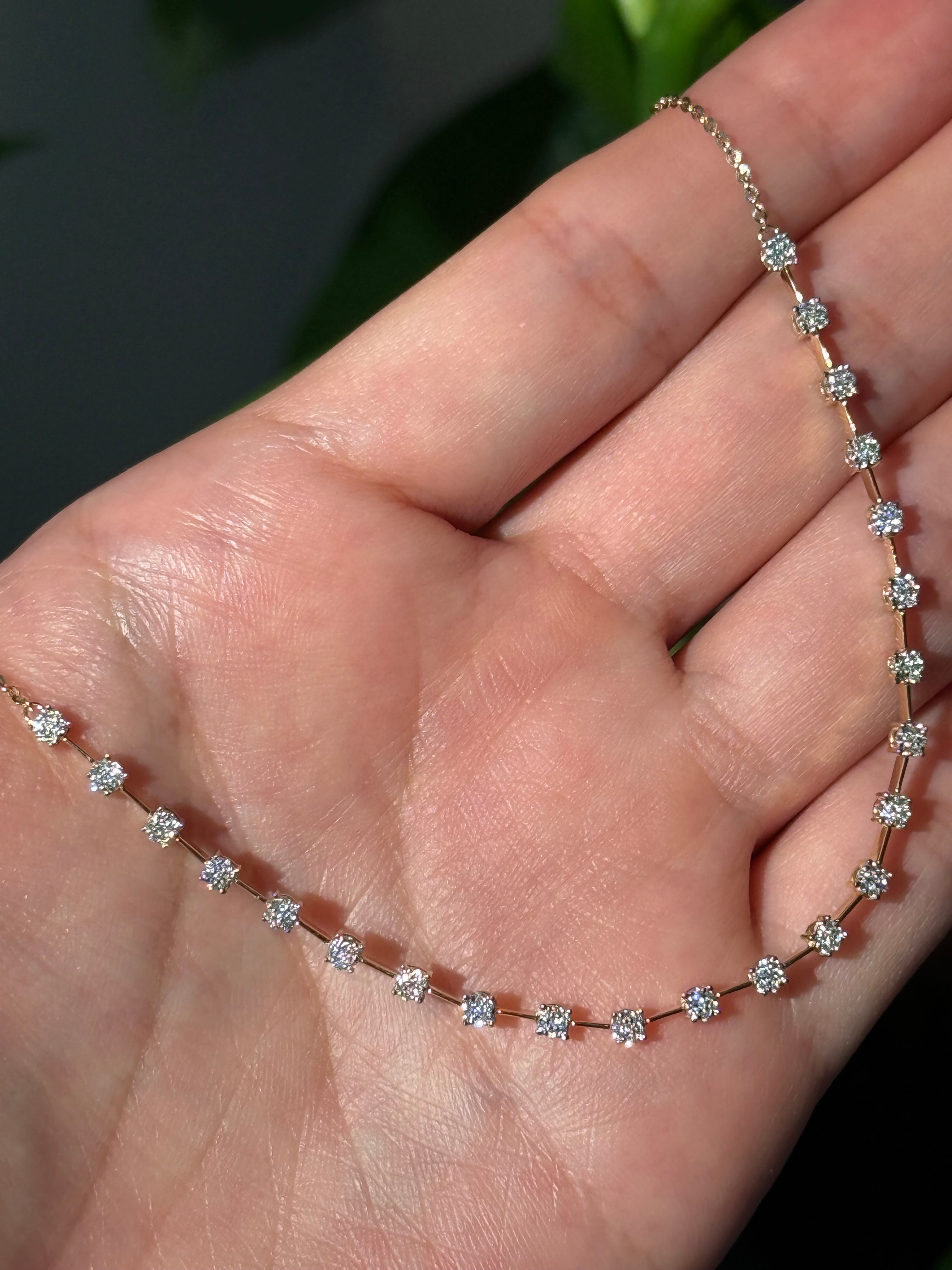 Diamond Tennis Style Necklace in 14K Yellow Gold – 0.50 CTW Everyday Elegance