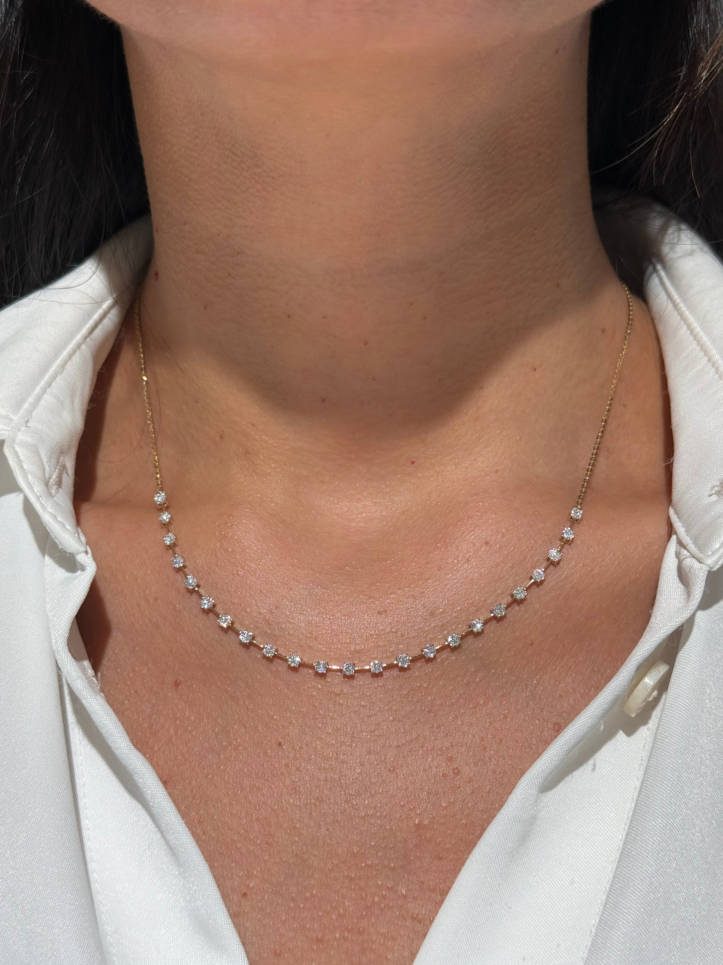 Diamond Tennis Style Necklace in 14K Yellow Gold – 0.50 CTW Everyday Elegance