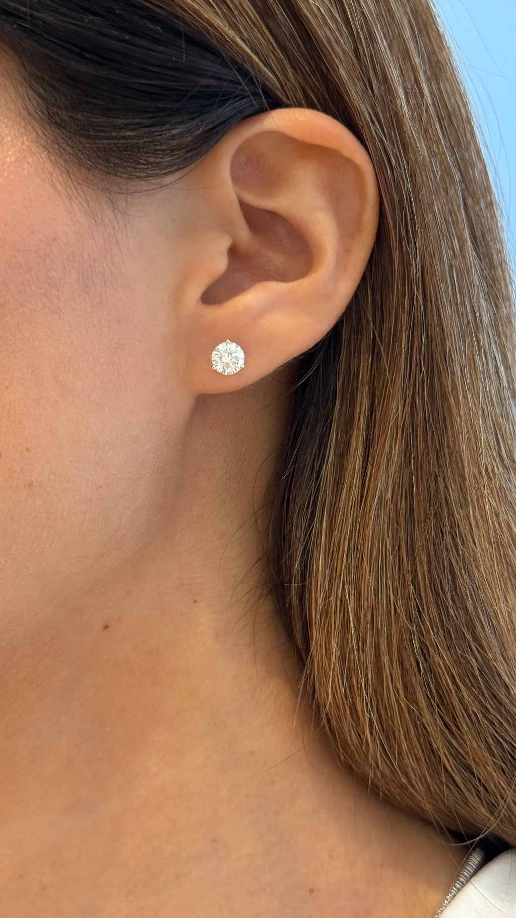 Lab-Grown Diamond Martini Stud Earrings 2.00 CTW (F/VS1) in 14K Yellow Gold